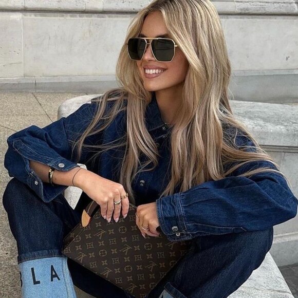 Bottega Veneta BV1012S 004 Sunglasses Gold Aviator Frame, Green Lenses - Picture 1 of 14